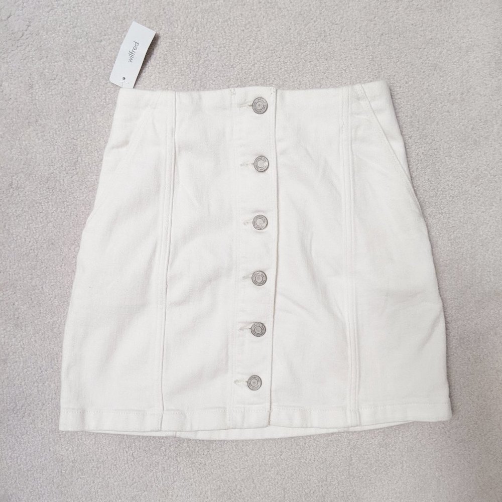 Aritzia White Jean Skirt